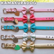 リボン付き首輪（本革製）Sサイズ