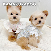 シフォンリボン小花柄トップス