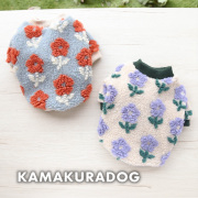 くすみフラワーボアトップス